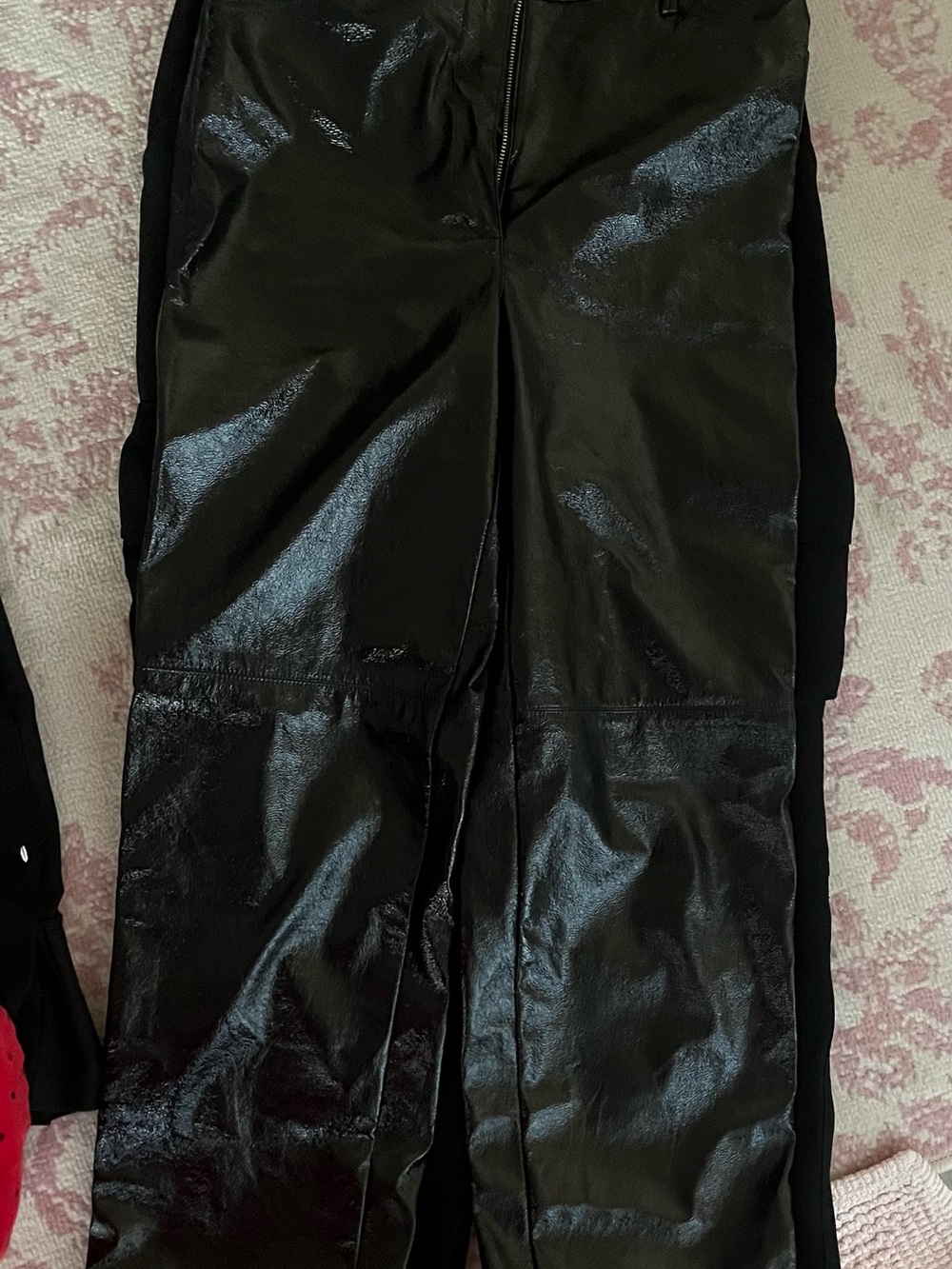 Wilfred Funk Black Faux-Leather Wide-Leg Pants